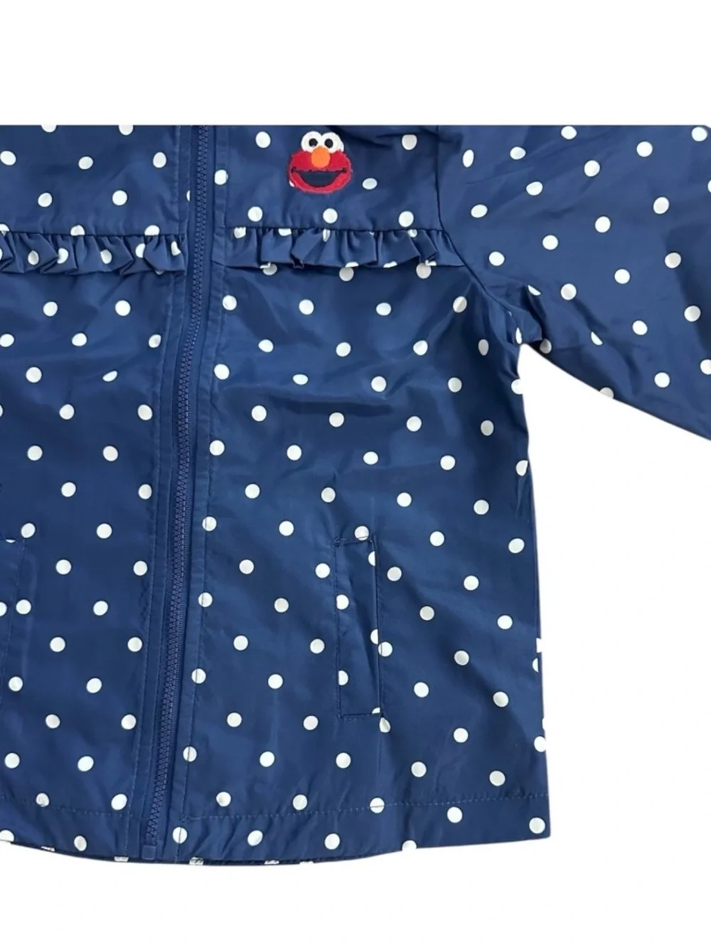Elmo Polka Dot Hooded Jacket + Elmo Pocket Tee & Red Leggings Set Girls 4T NWT